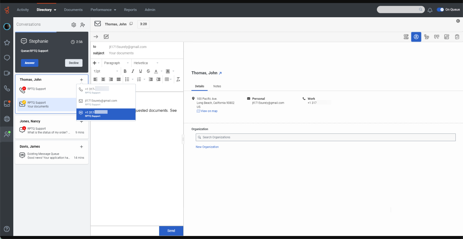 Потребителски интерфейс на Genesys Cloud