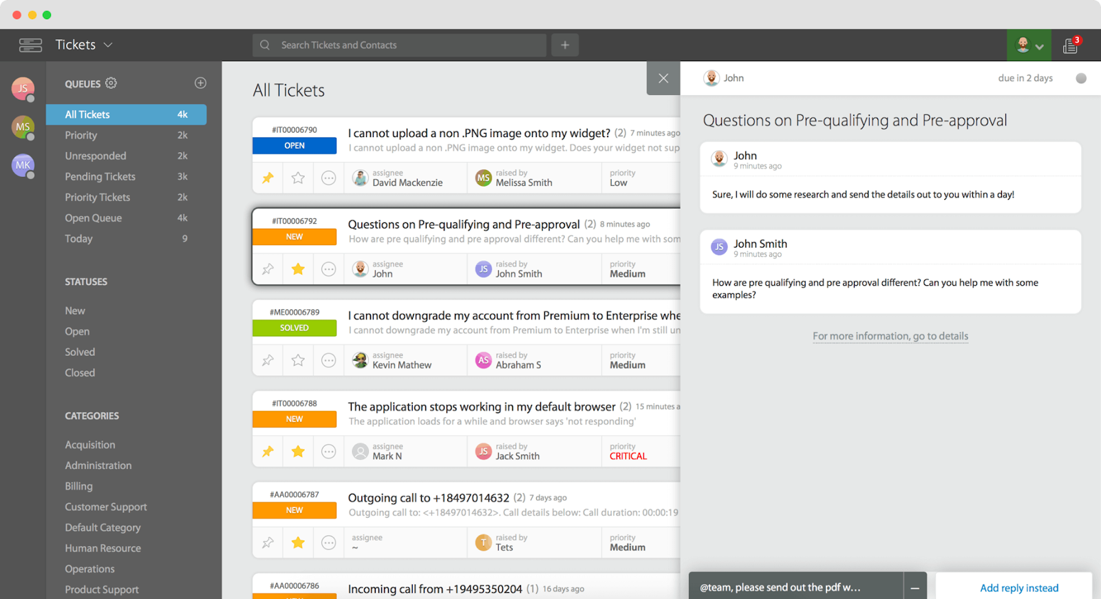Потребителски интерфейс на HappyFox