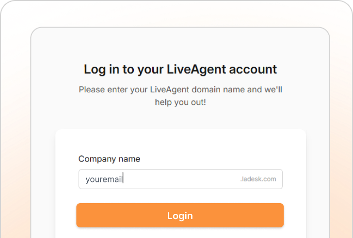 Влезте в LiveAgent