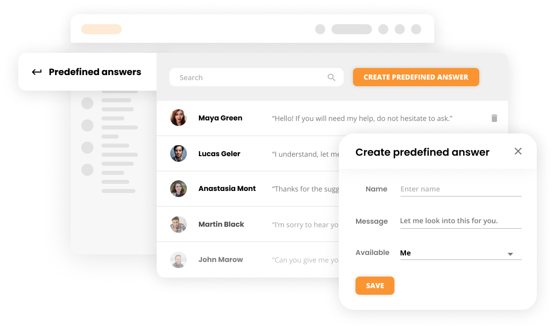 Пример на предварително определени отговори
