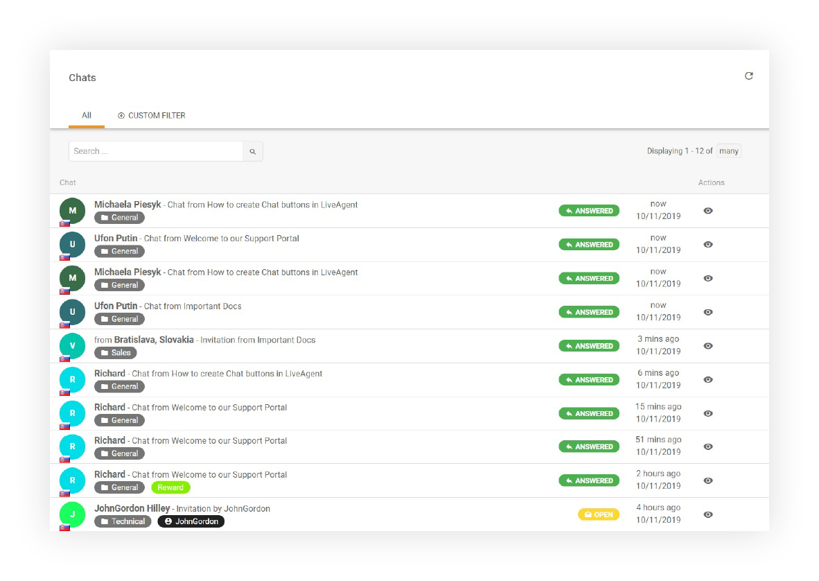 Пример на функция история на чата