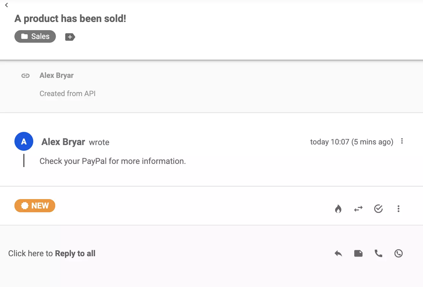 Изглед на тикет в LiveAgent след успешна интеграция чрез Zapier