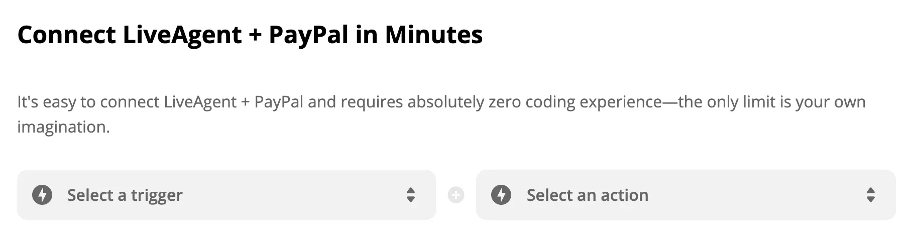 PayPal trigger и LiveAgent избор на действие