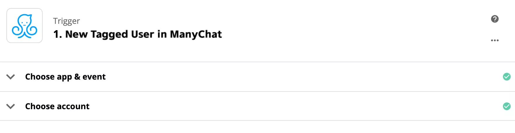 Настройка на тригер ManyChat в Zapier