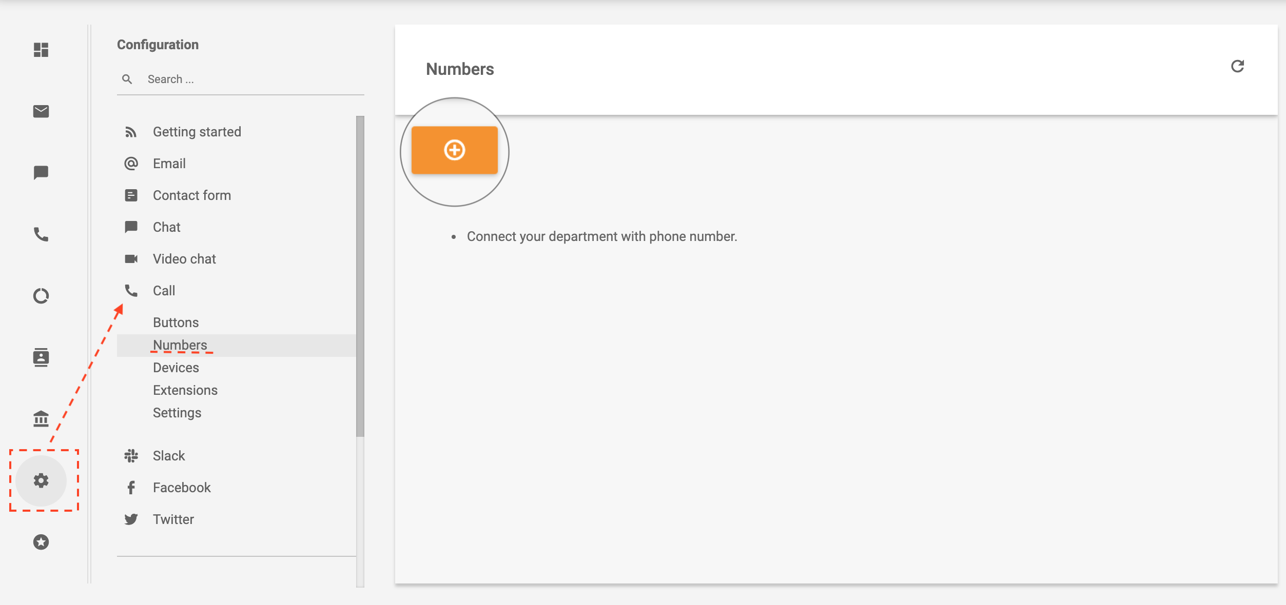 TelcaVoIP navigation in LiveAgent