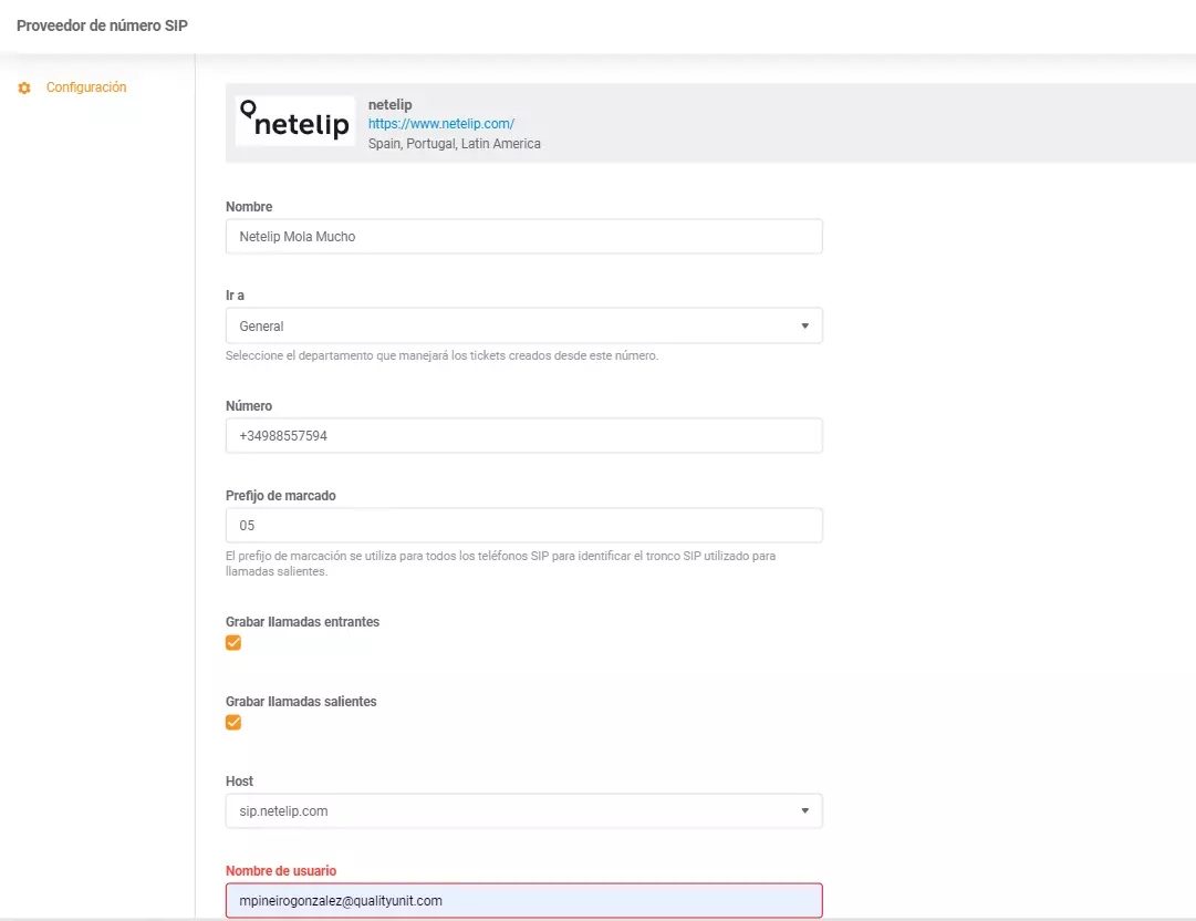 Удостоверения за интеграция на Netelip LiveAgent