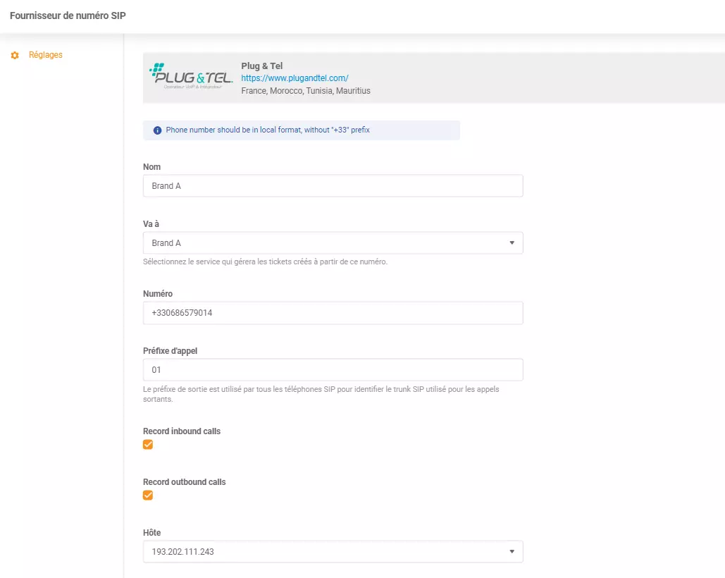 Идентификационни данни на Plug & Tel