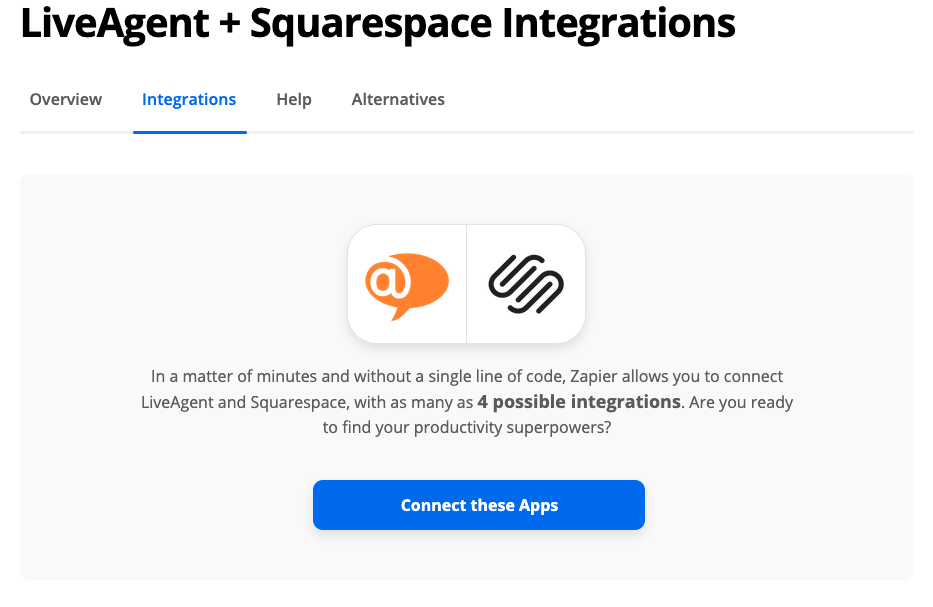 Свържете LiveAgent със Squarespace чрез Zapier