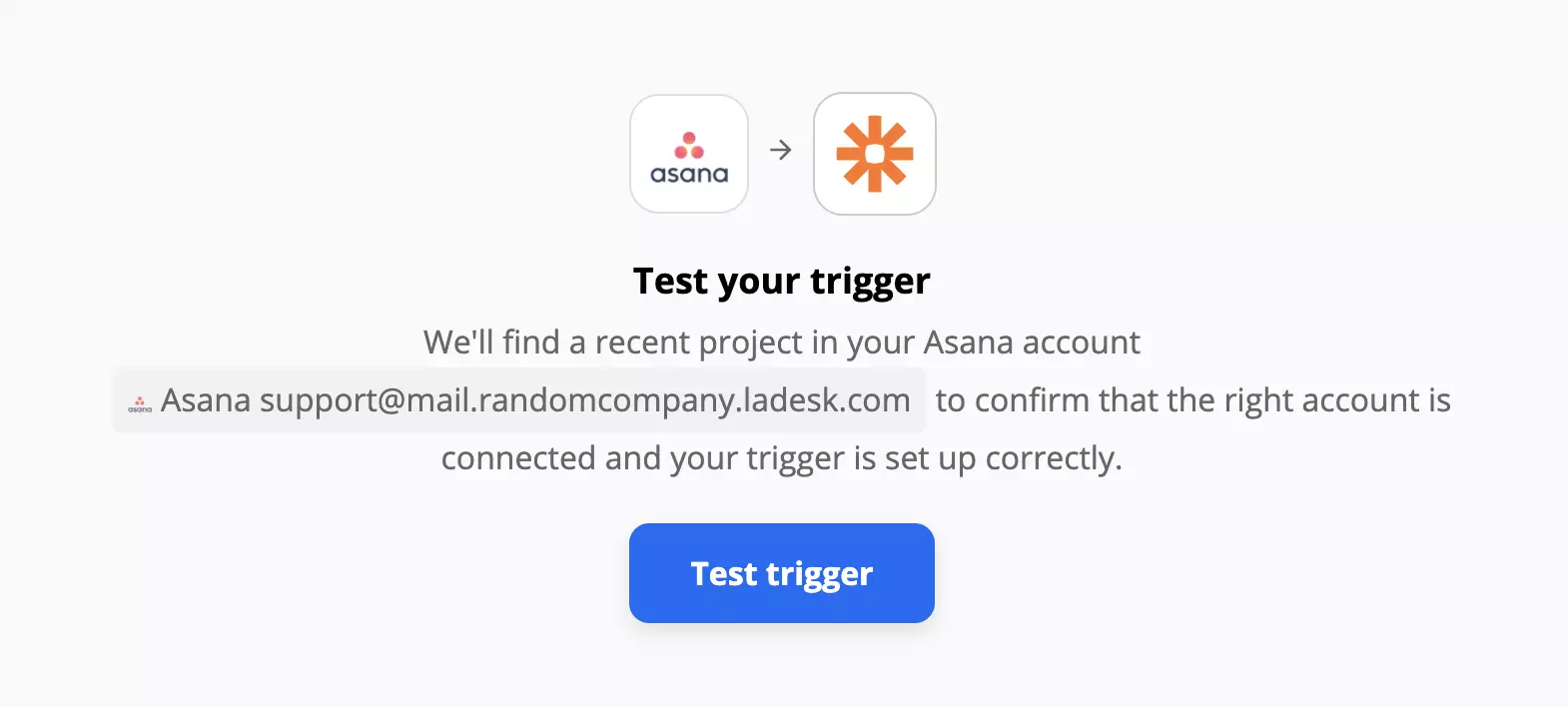 Тест на тригер на Asana