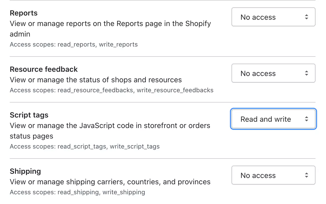 Change permissions manually to allow LiveAgent access Shopify data