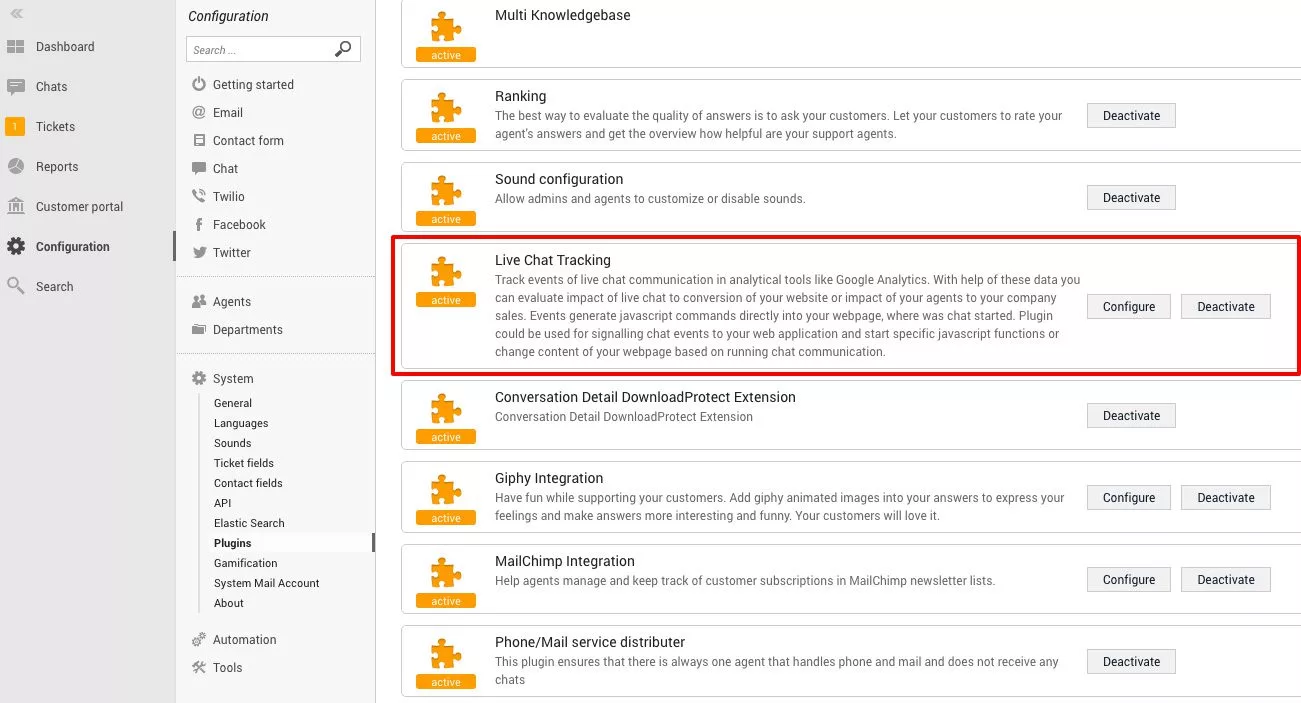 LiveAgent проследяване на чата