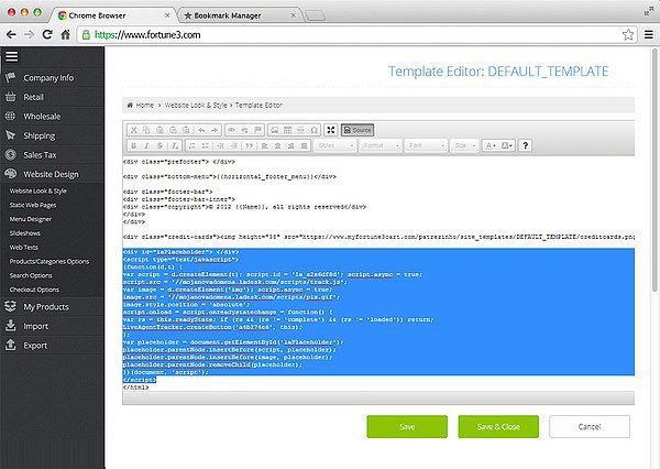 Настройка на интеграцията на Fortune 3 LiveAgent