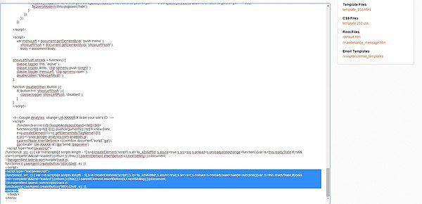Бутон за живо чат поставен в тялото на електронния магазин на Volusion