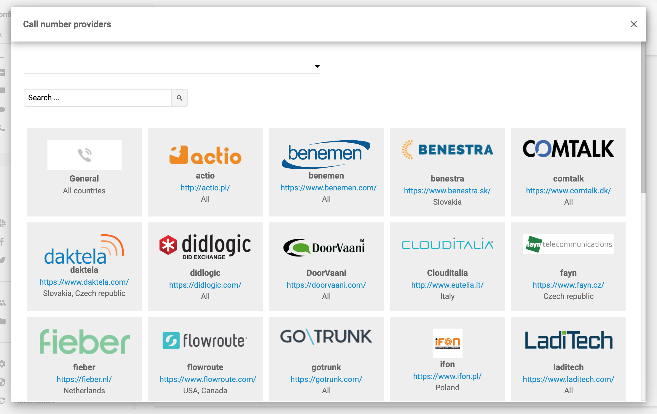 LiveAgent доставчици на телефонни номера