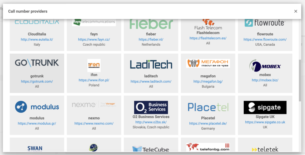 GoTrunk в списъка на VoIP доставчиците в LiveAgent