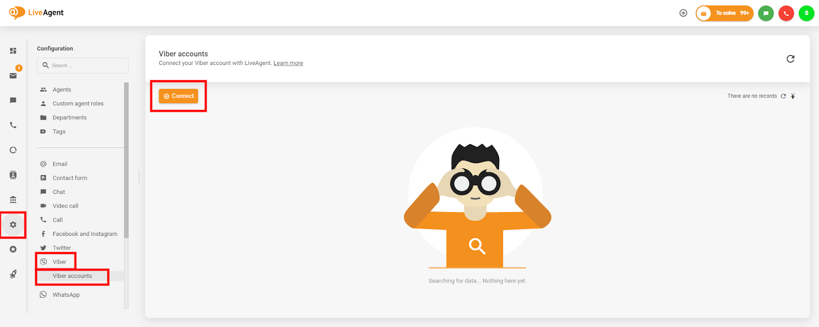 Как да намерите интеграцията на Viber в панела на LiveAgent