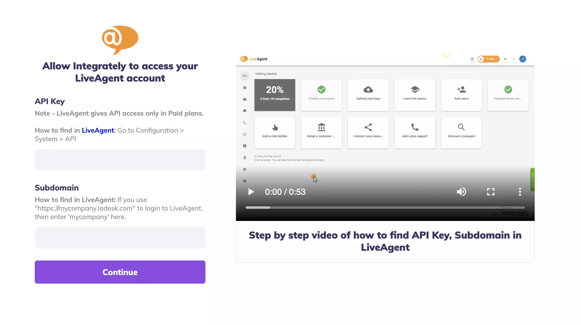 Полета за API ключ и поддомен в тест на интеграция на Integrately