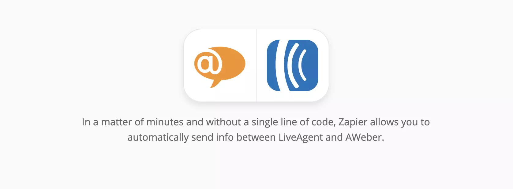 Страница с интеграции на LiveAgent и AWeber в Zapier