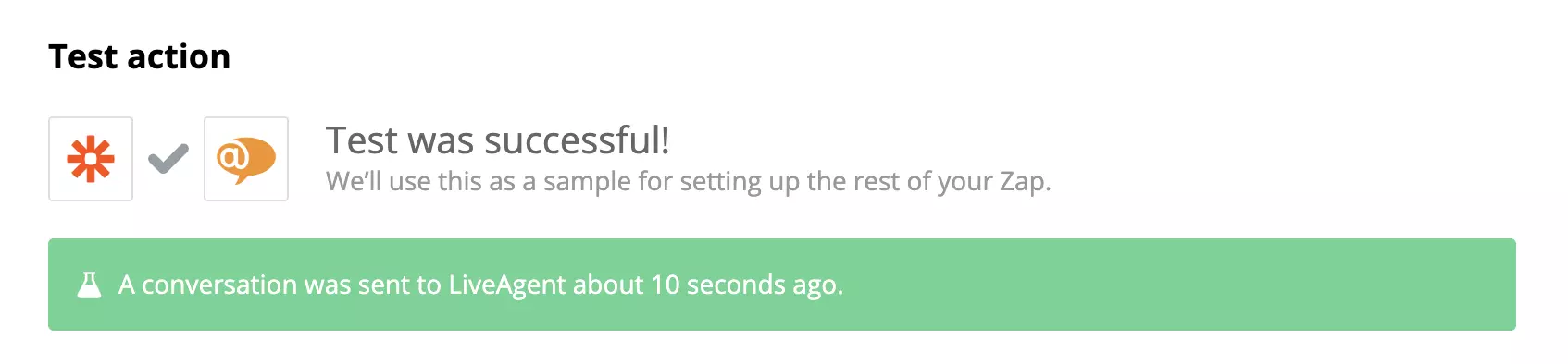 Успешен тест на интеграция на HubSpot и LiveAgent