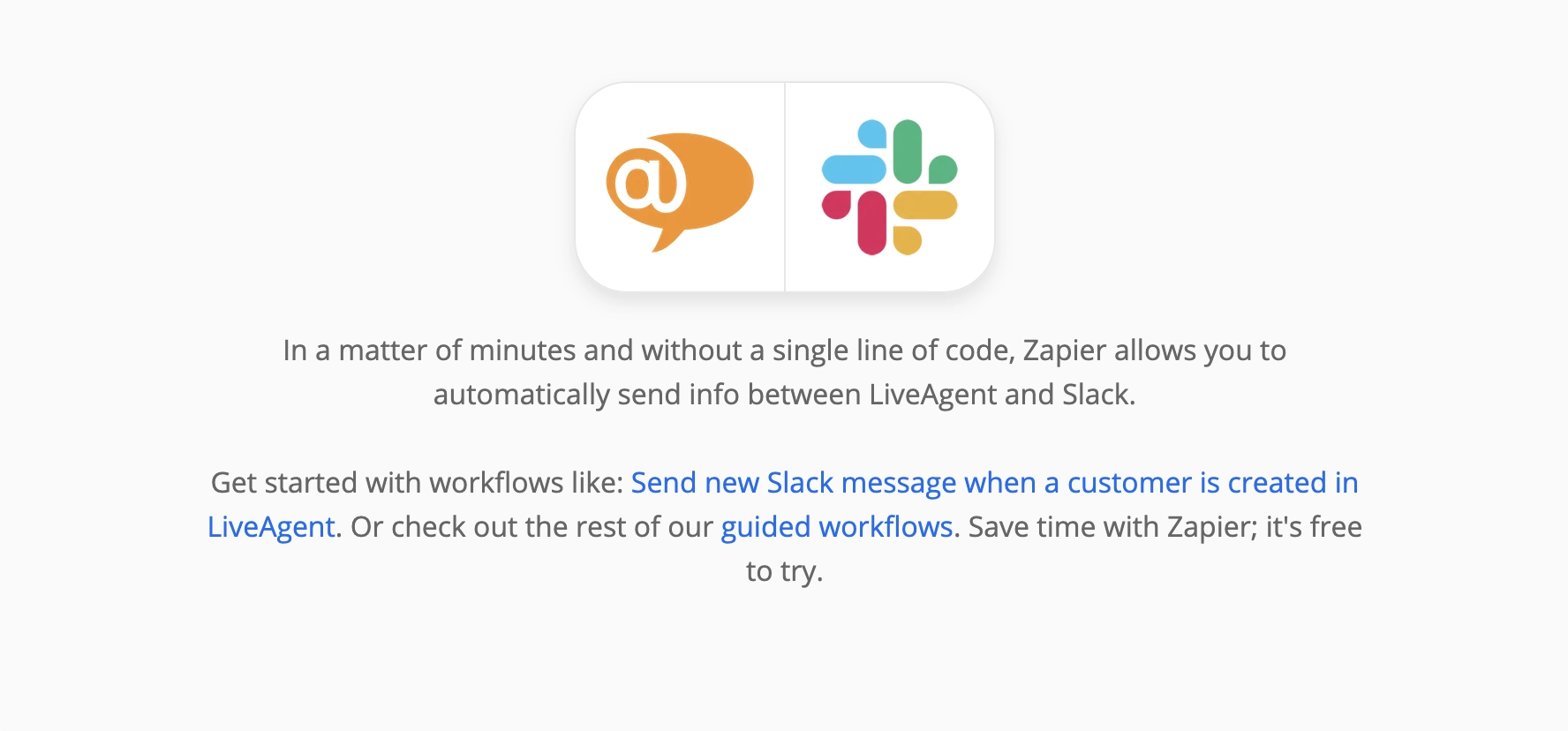 Страница на Zapier за LiveAgent и Slack интеграции