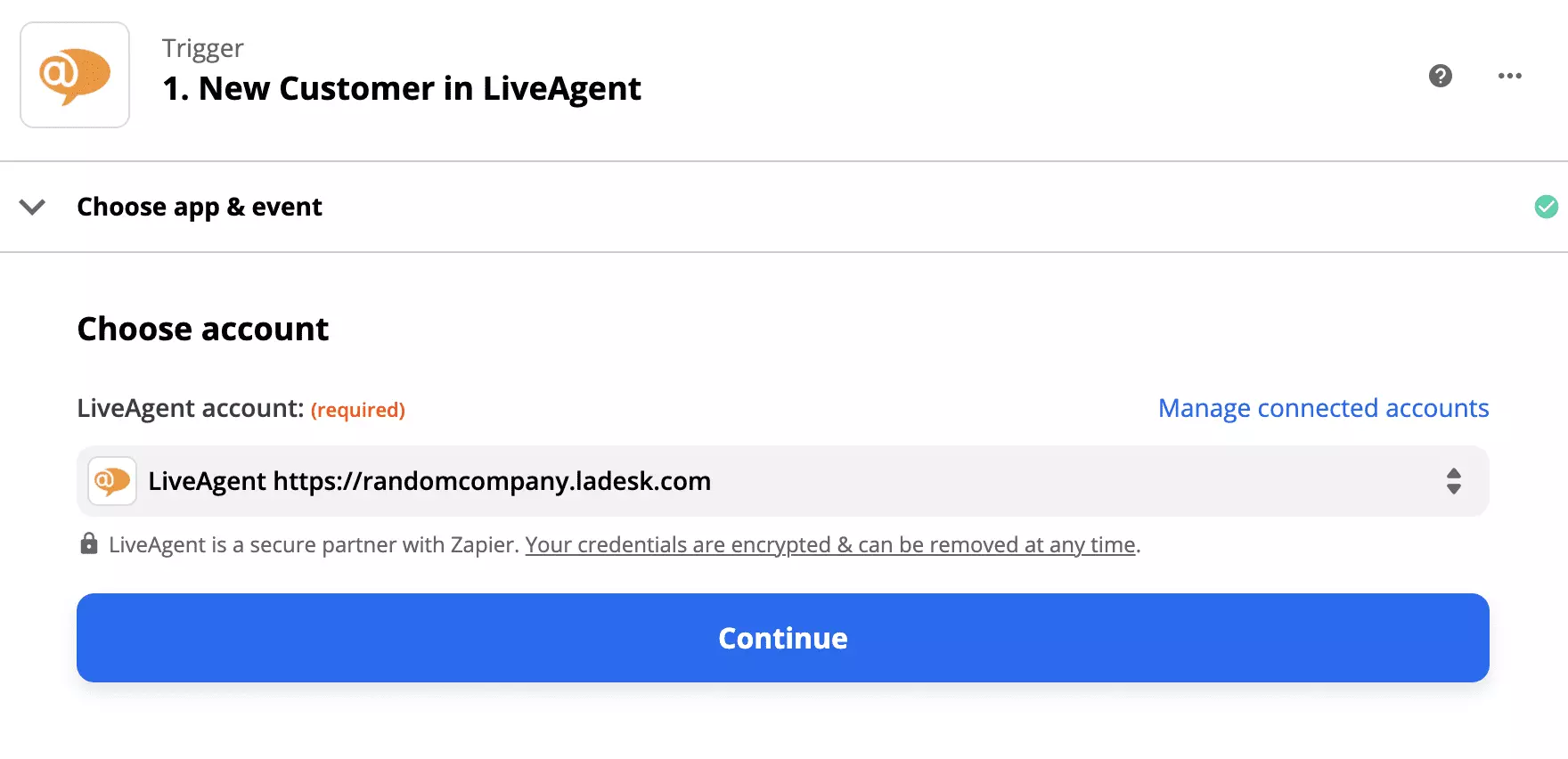 LiveAgent тригер настройка в Giphy интеграция на Zapier