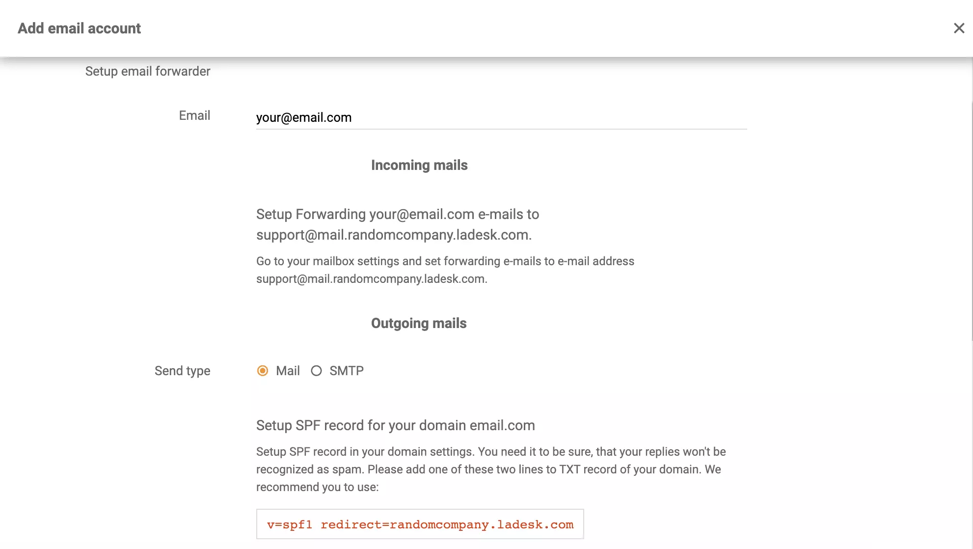 Настройка на препращане на имейл на Microsoft Exchange Server в LiveAgent