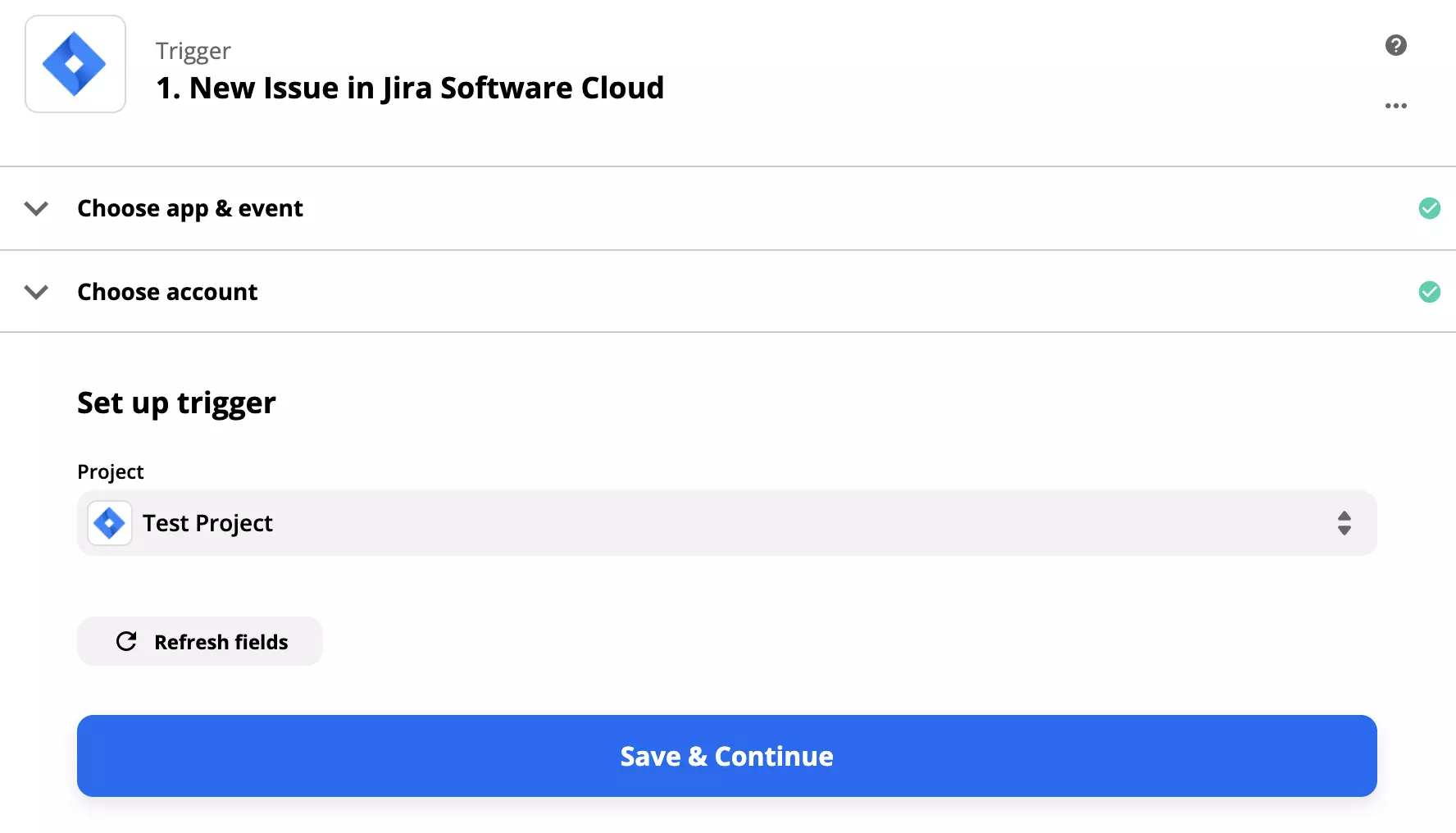 Завършване на настройката на тригер на Jira
