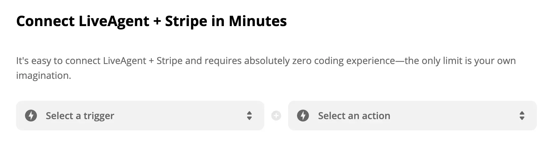 LiveAgent и Stripe интеграционна страница в Zapier