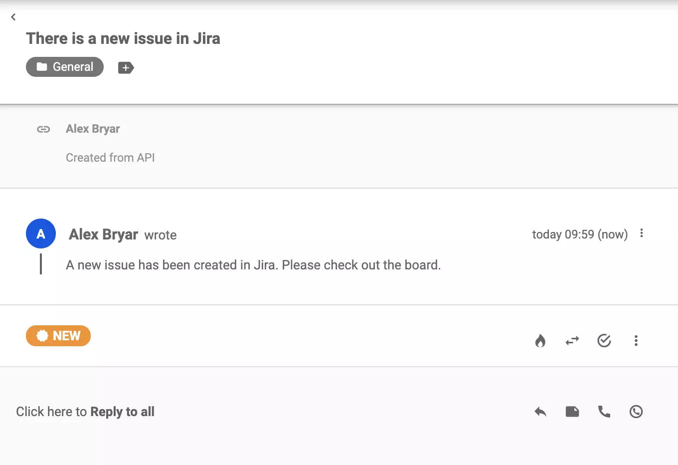 Пример за успешна интеграция в изглед на билет на LiveAgent