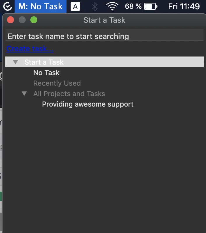 TimeCamp приложение за Mac операционни системи