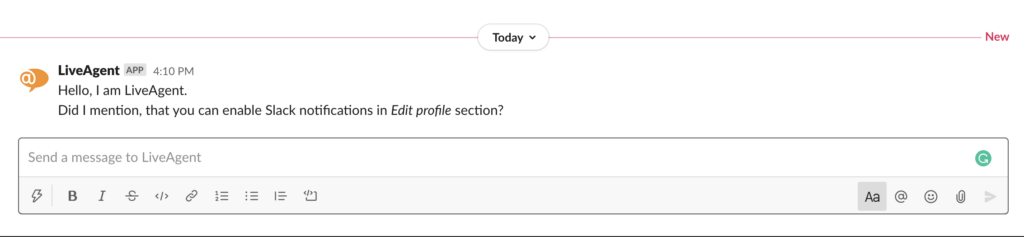 Slack известуване за нов етикет Спешно в LiveAgent