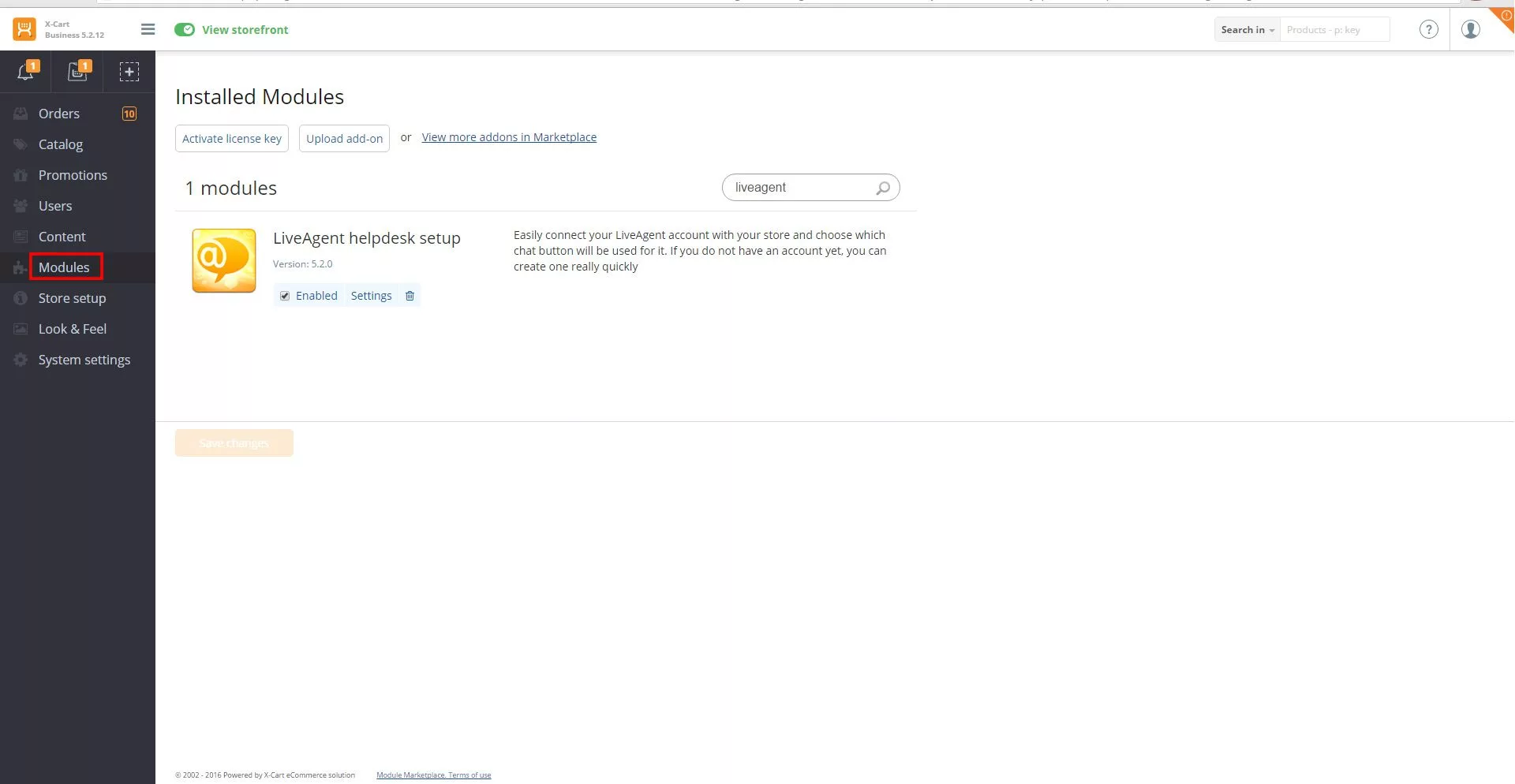 X-Cart LiveAgent integration setup