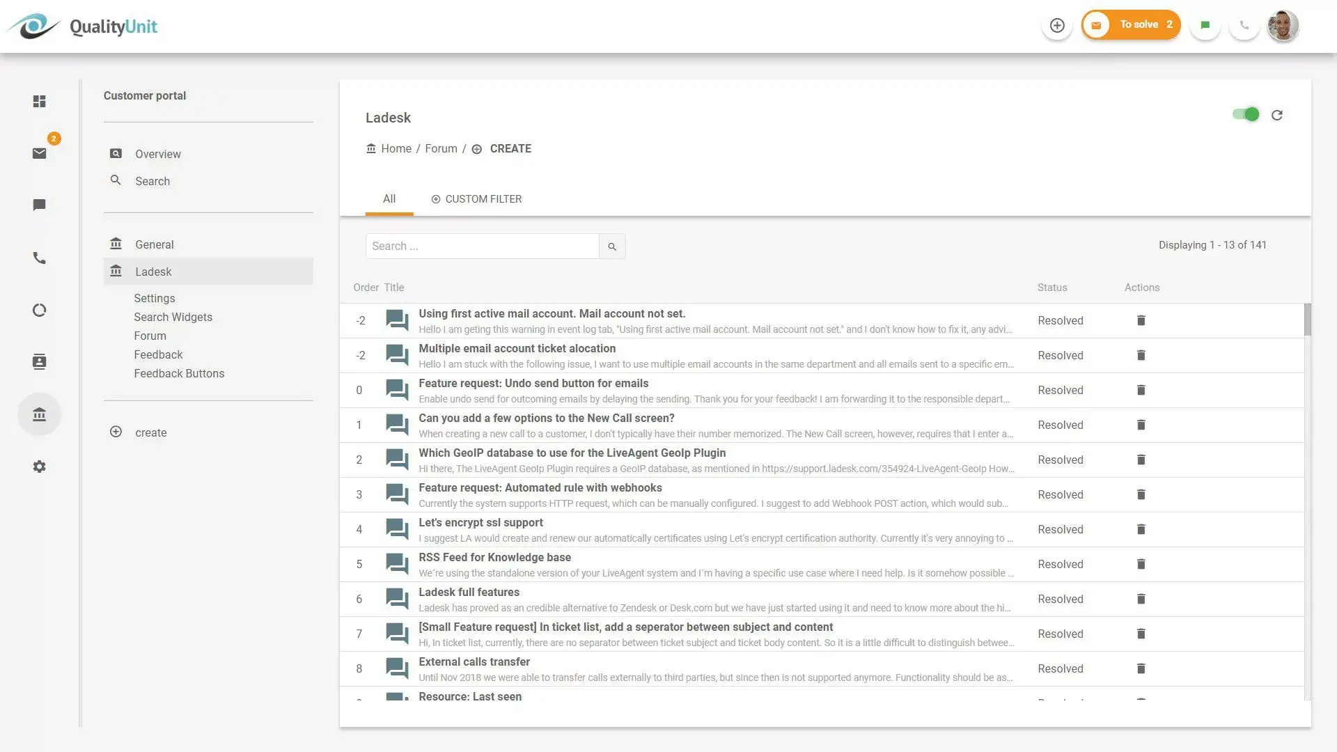 Форум на LiveAgent