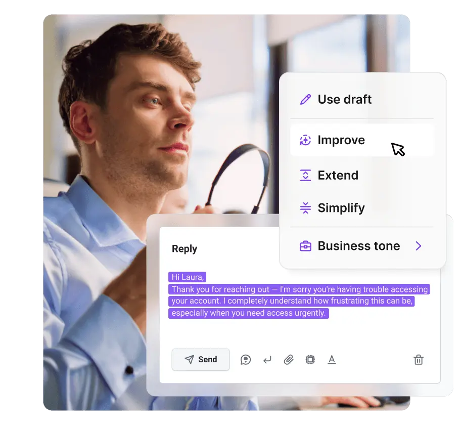 AI Answer Improver за агенти на живо чат
