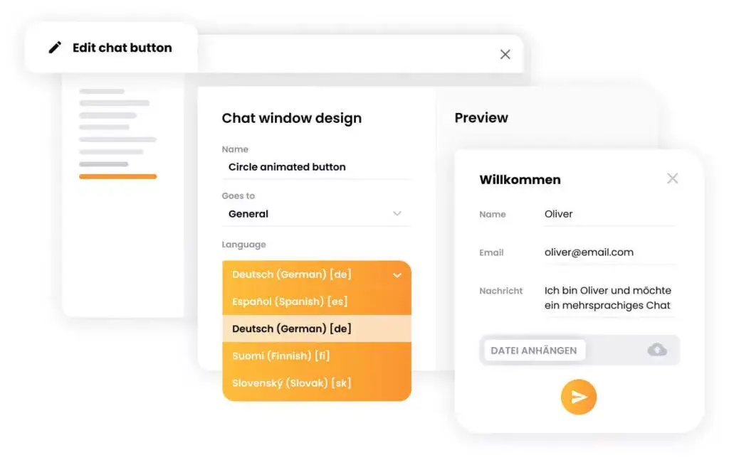 Многоезична чат джаджа