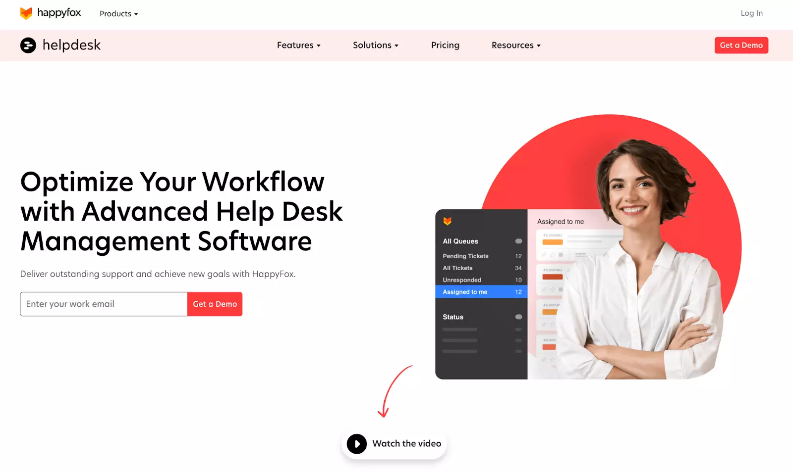 Начална страница на система за управление на билети на помощния център Happyfox