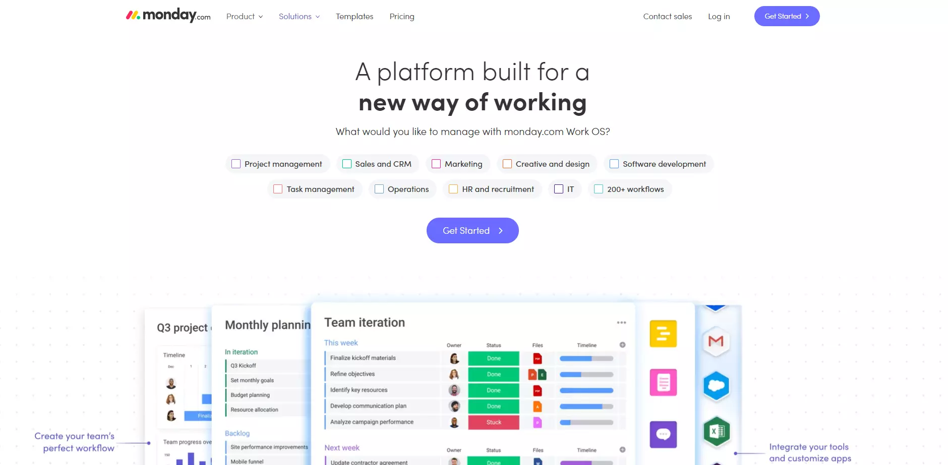 Начална страница на Monday.com