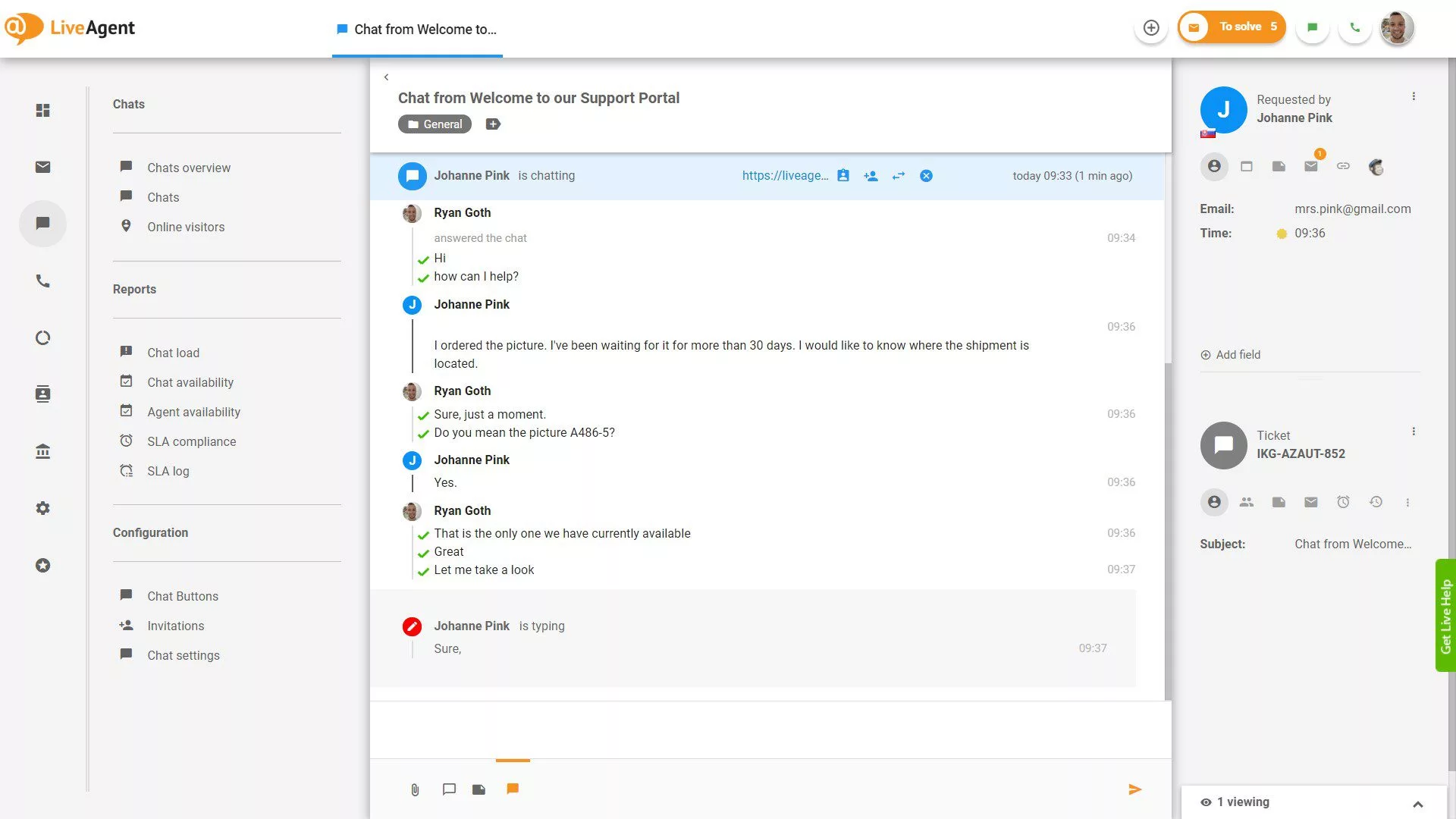 Текущ преглед на чат в реално време