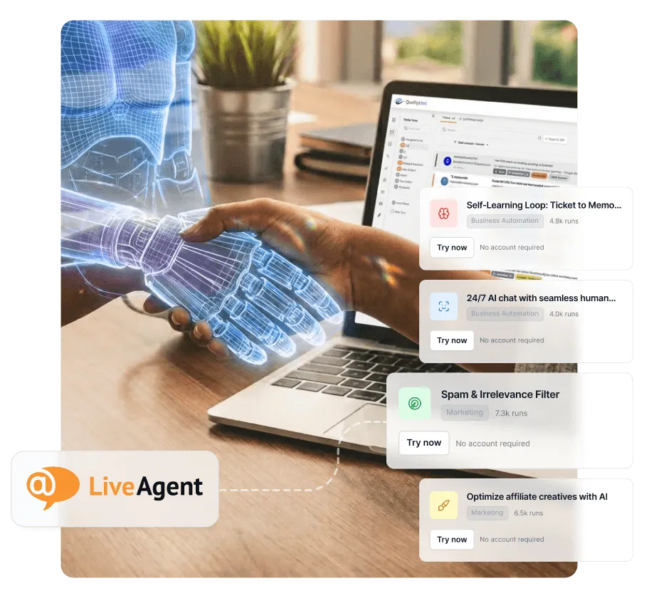 Надградете пробния LiveAgent и получете 33% отстъпка с AI агенти