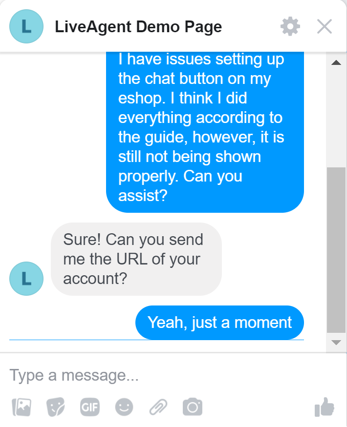 Страница на демонстрация на LiveAgent за настолни компютри отговор