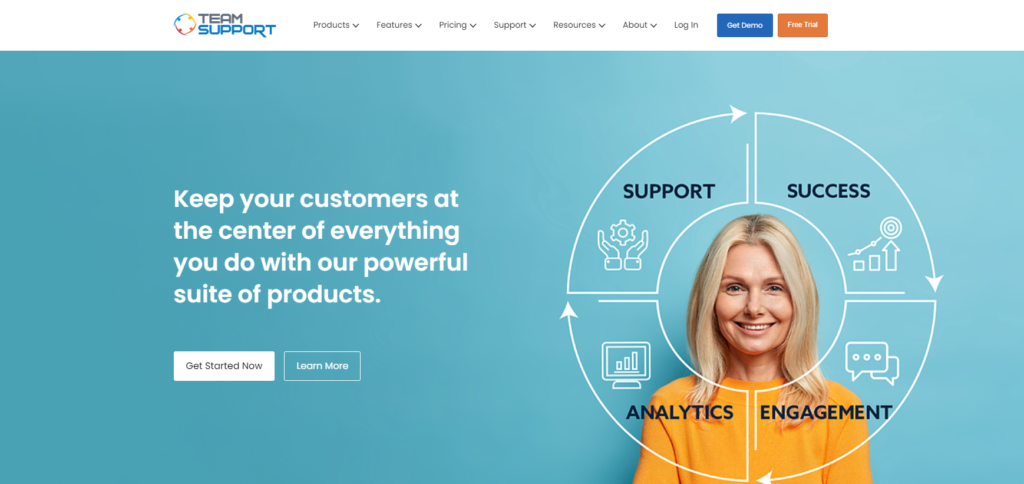 Начална страница на TeamSupport