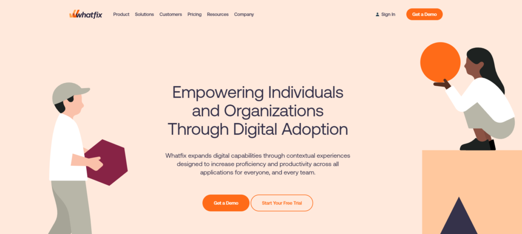 Начална страница на Whatfix